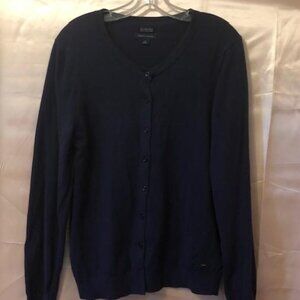 Tommy Hilfiger Women's Cardigan US Size large 100% Cotton  Navy Blue
